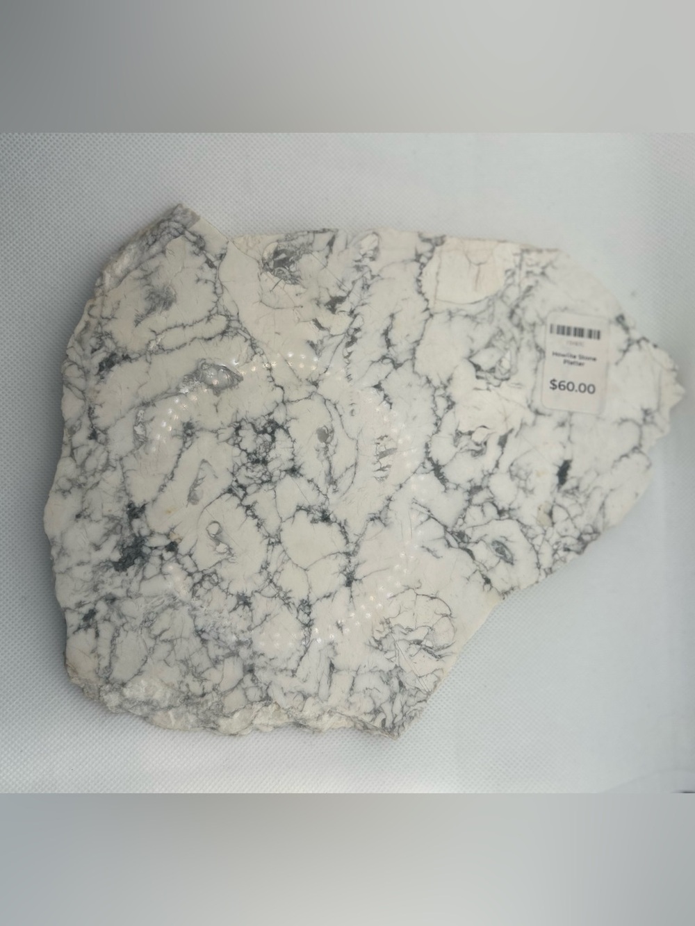 Howlite Crystal Polished Raw Edge Slab Tray 9x6 inch